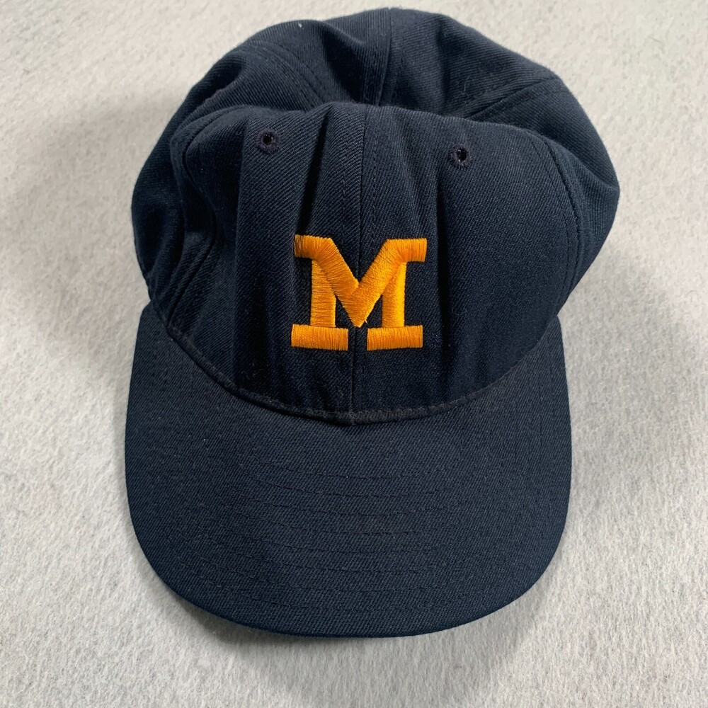 Vintage Michigan Wolverines Hat Mens Size 7 Blue Delong Made in USA